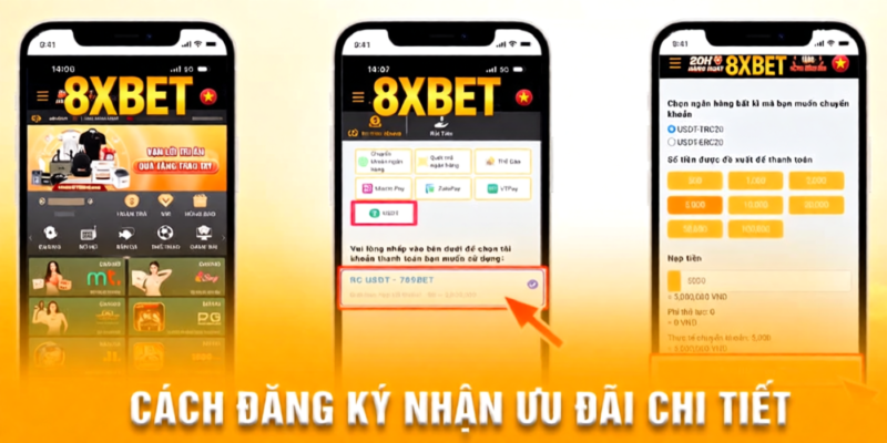 Vào mục khuyến mãi 8XBET để lựa chọn chương trình